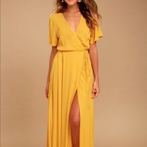 Lulus Marigold Wrap Maxi Dress